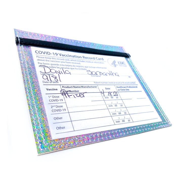 Vaccine Card Holder | silver holographic