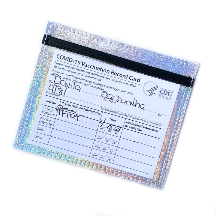 Vaccine Card Holder | silver holographic