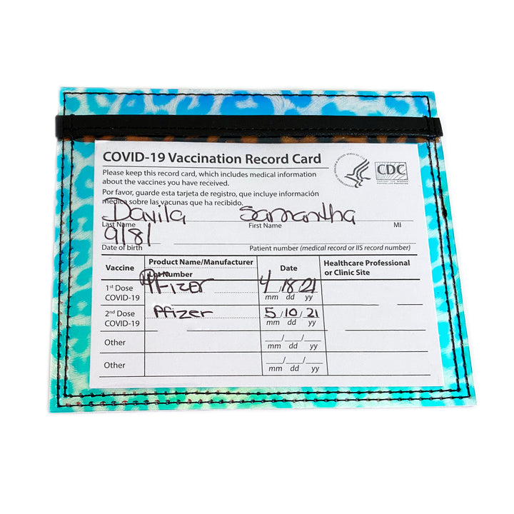 Vaccine Card Holder | holographic leopard print