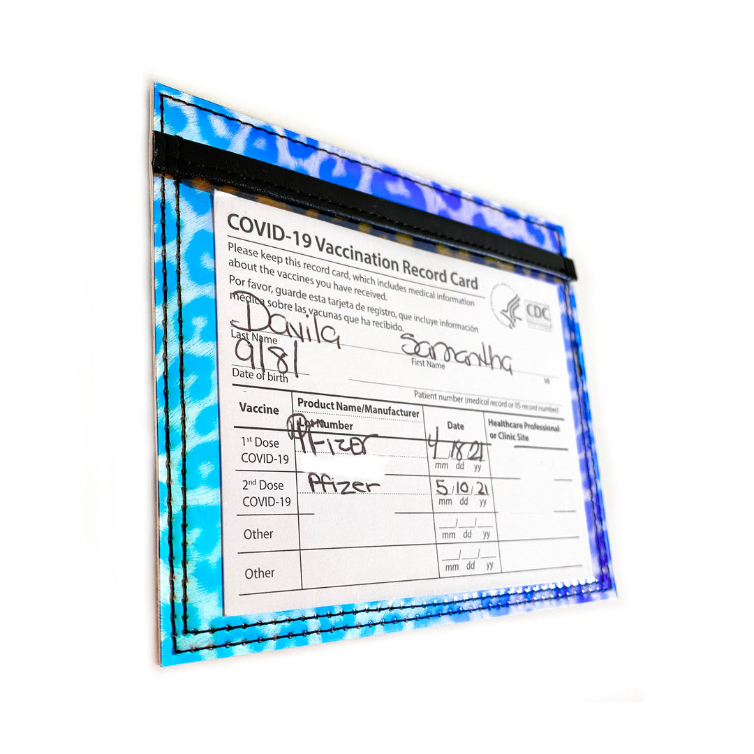 Vaccine Card Holder | holographic leopard print