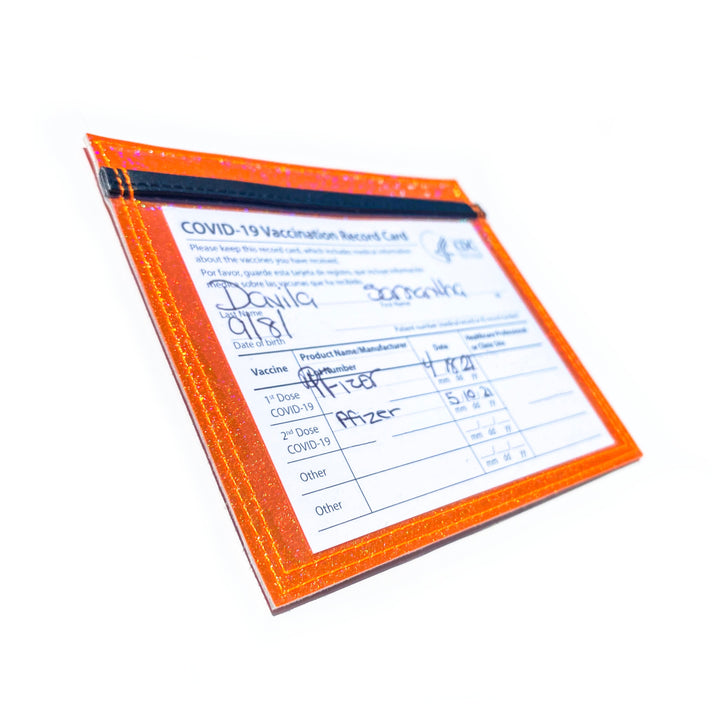 Vaccine Card Holder | orange holographic