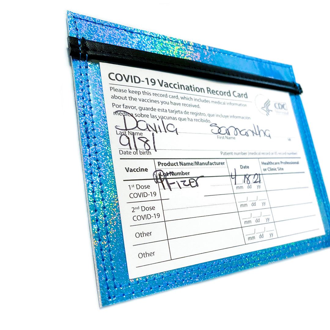 Vaccine Card Holder | sky blue holographic