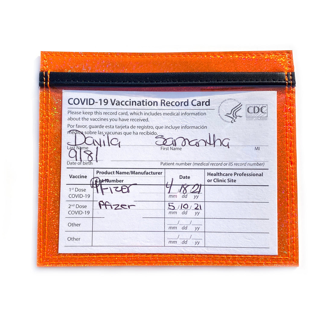 Vaccine Card Holder | orange holographic