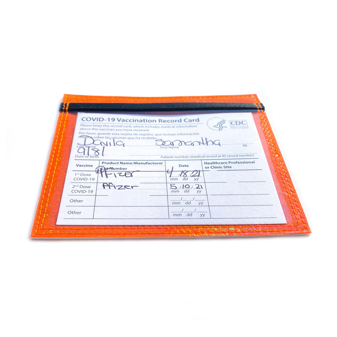 Vaccine Card Holder | orange holographic