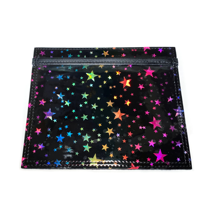 Document Card Holder | holographic rainbow stars