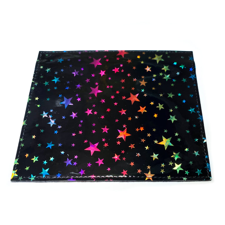 Document Card Holder | holographic rainbow stars