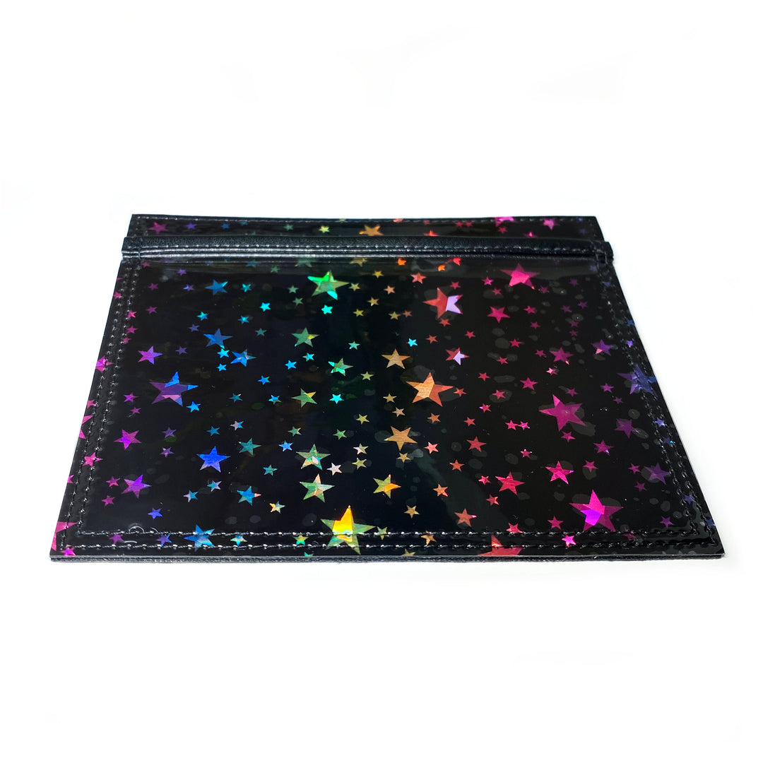 Document Card Holder | holographic rainbow stars