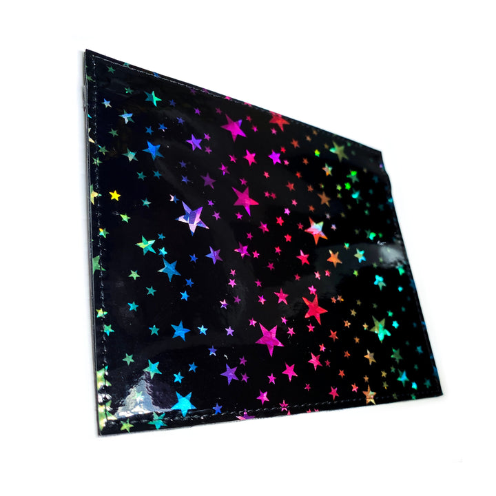 Document Card Holder | holographic rainbow stars