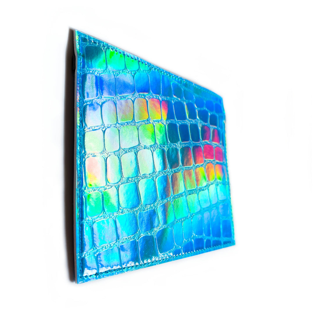 Vaccine Card Holder | sky blue holographic croc