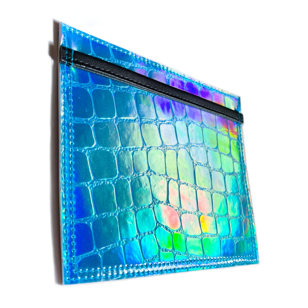 Vaccine Card Holder | sky blue holographic croc