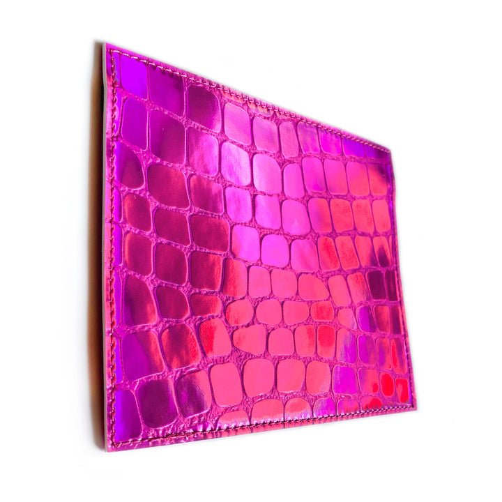 Vaccine Card Holder | hot pink holographic croc