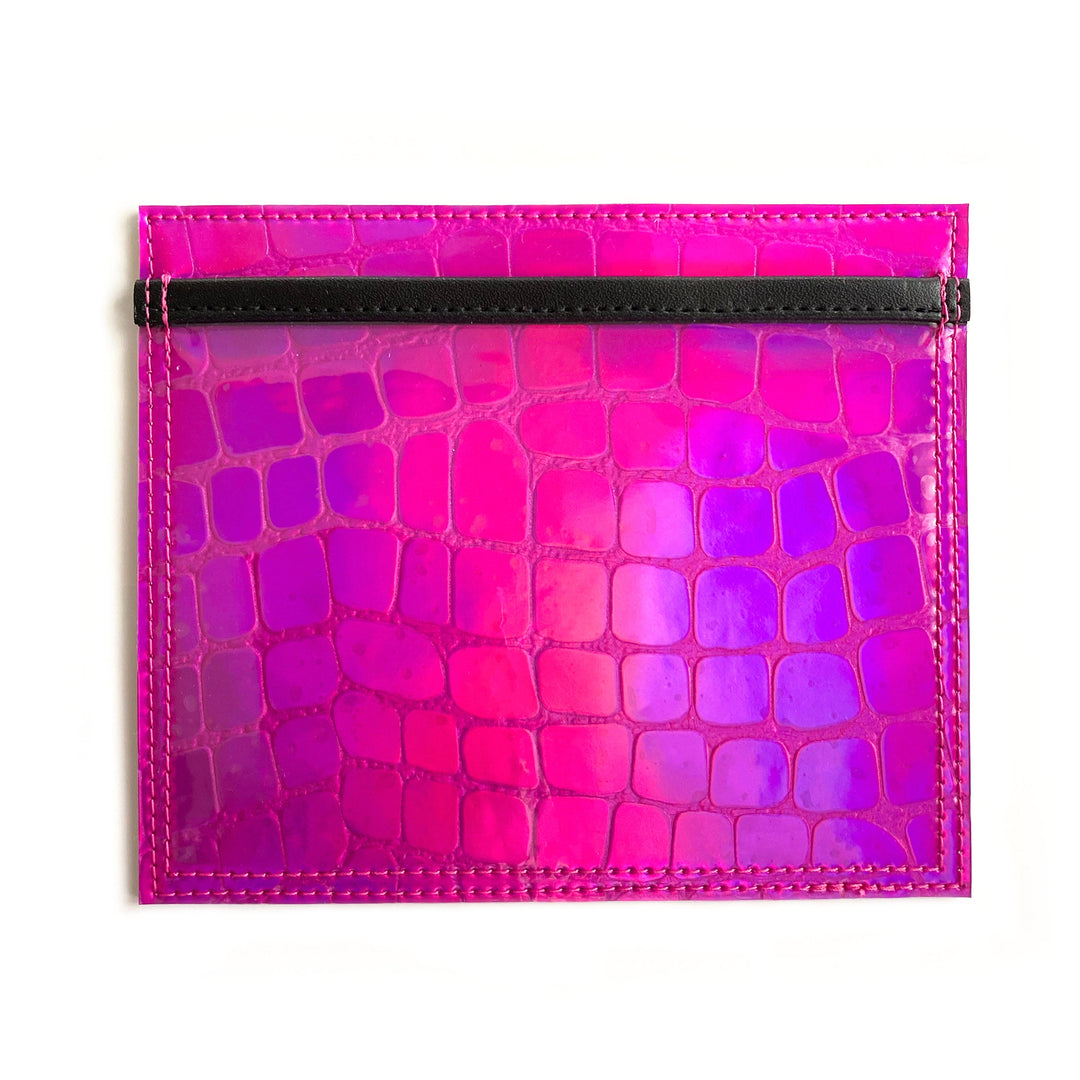 Vaccine Card Holder | hot pink holographic croc