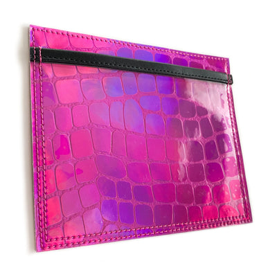 Vaccine Card Holder | hot pink holographic croc