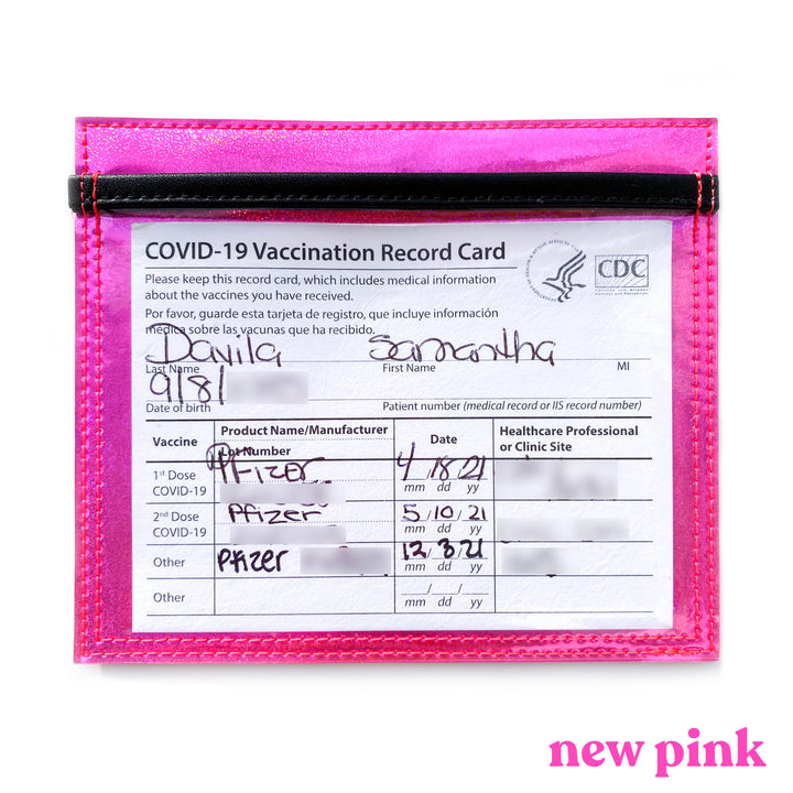 Vaccine Card Holder | neon pink holographic