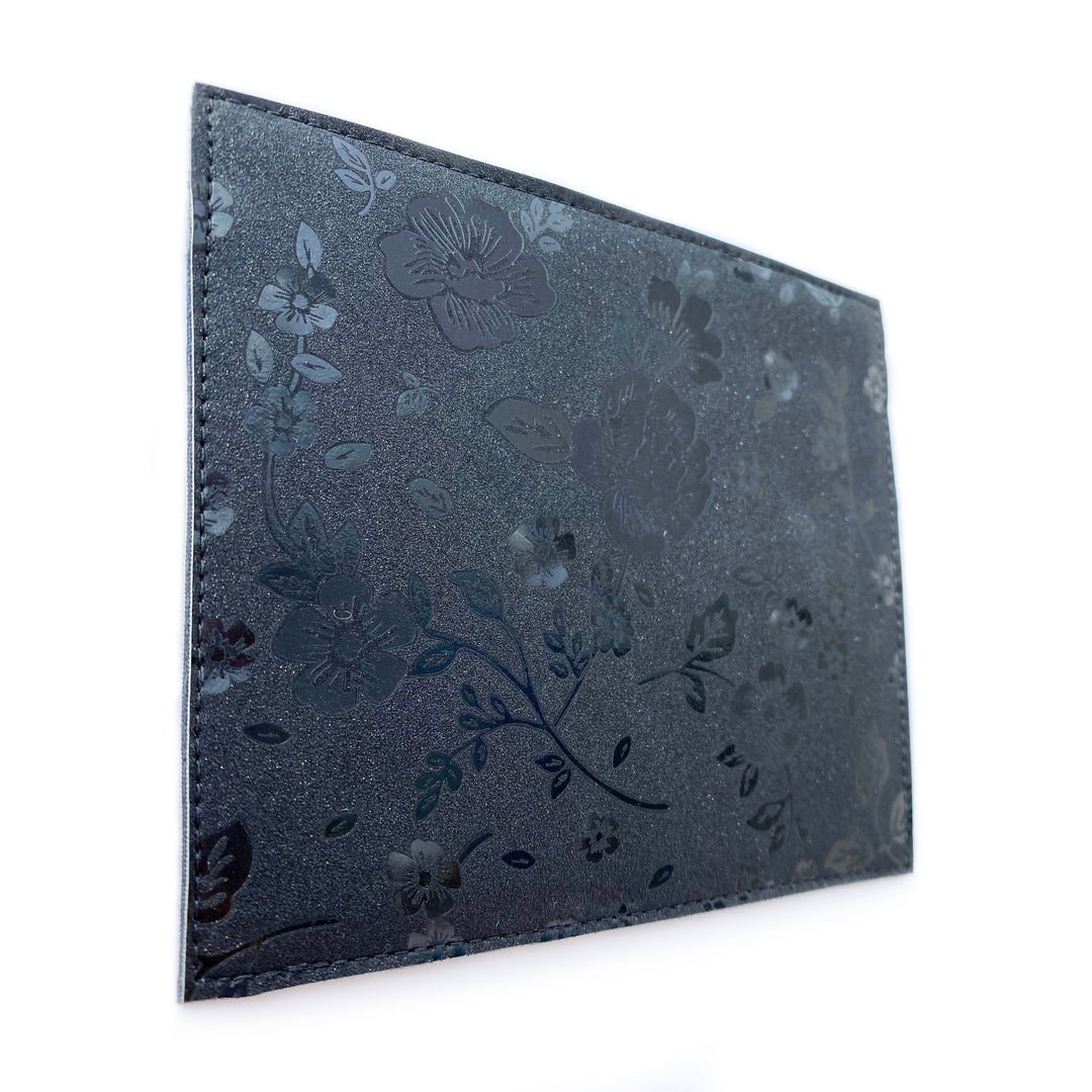 Vaccine Card Holder | black iridescent floral