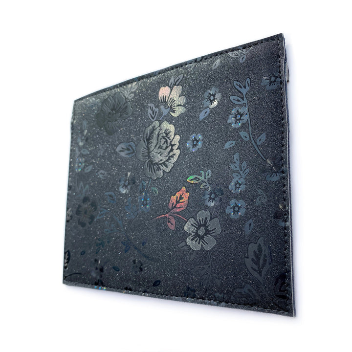 Vaccine Card Holder | black iridescent floral