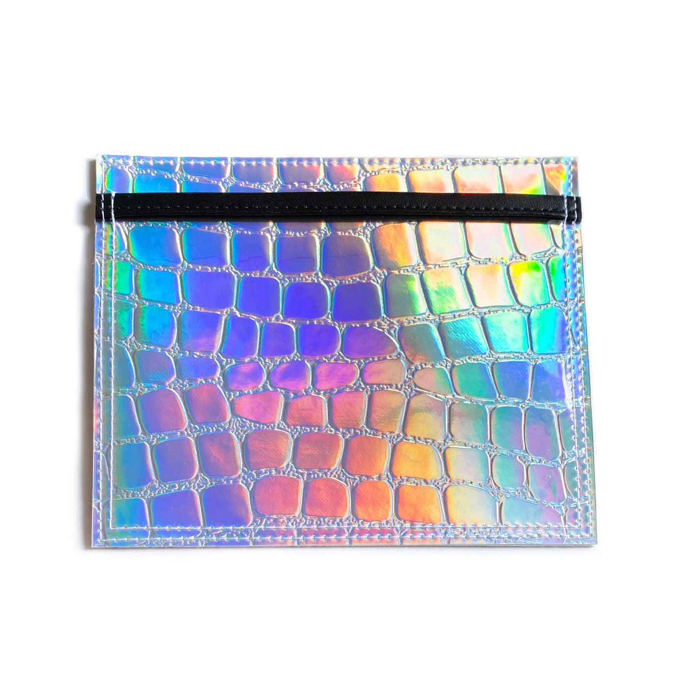 Vaccine Card Holder | silver holographic croc