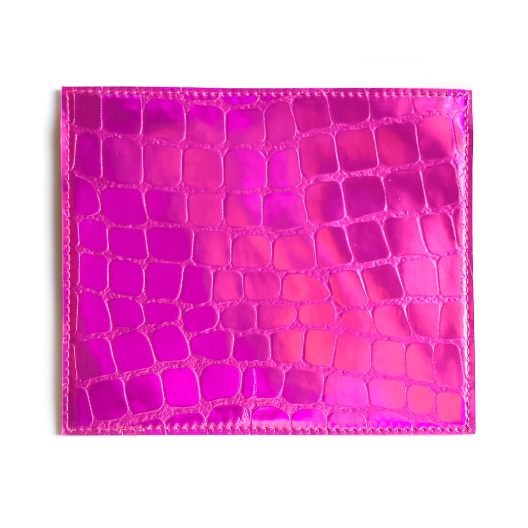 Vaccine Card Holder | hot pink holographic croc