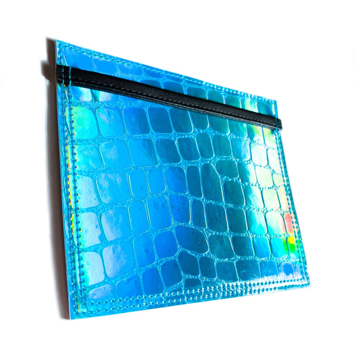 Vaccine Card Holder | sky blue holographic croc