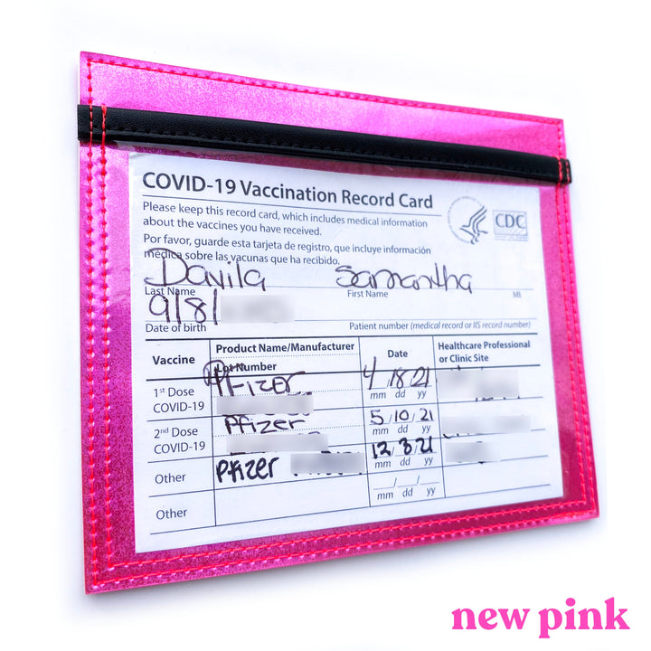 Vaccine Card Holder | neon pink holographic