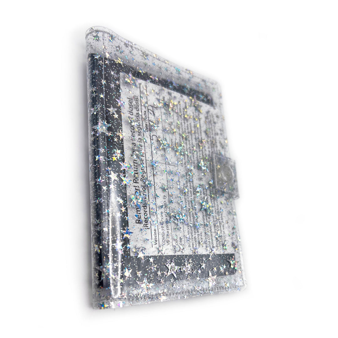 Passport Holder | clear glitter stars