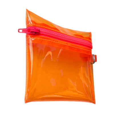 Transparent Neon Hot Orange Coin Pouch