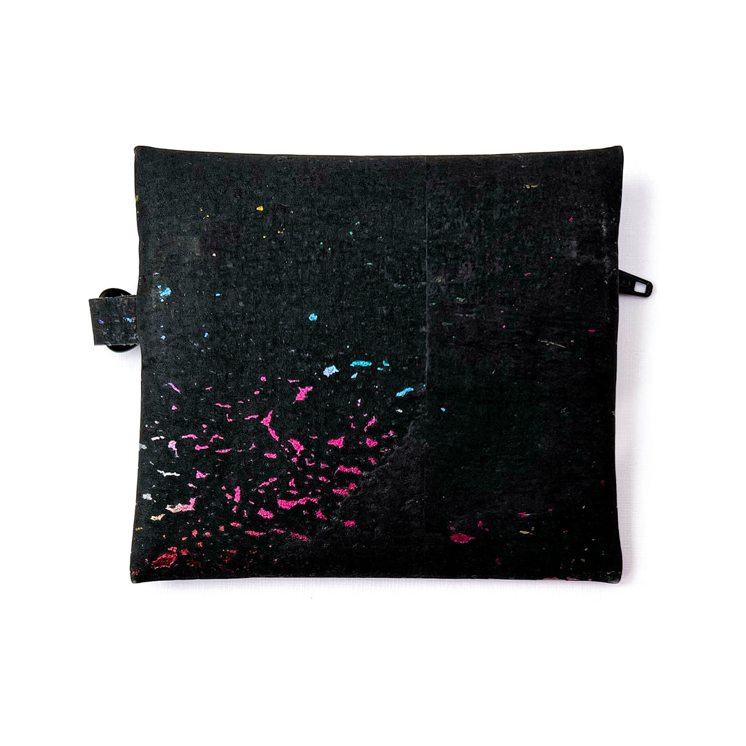 Black Cork Coin Pouch | metallic rainbow