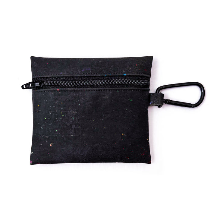 Black Cork Coin Pouch | metallic rainbow