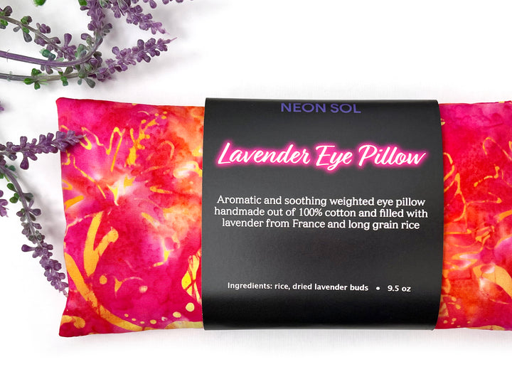 Lavender Eye Pillow | coral floral batik