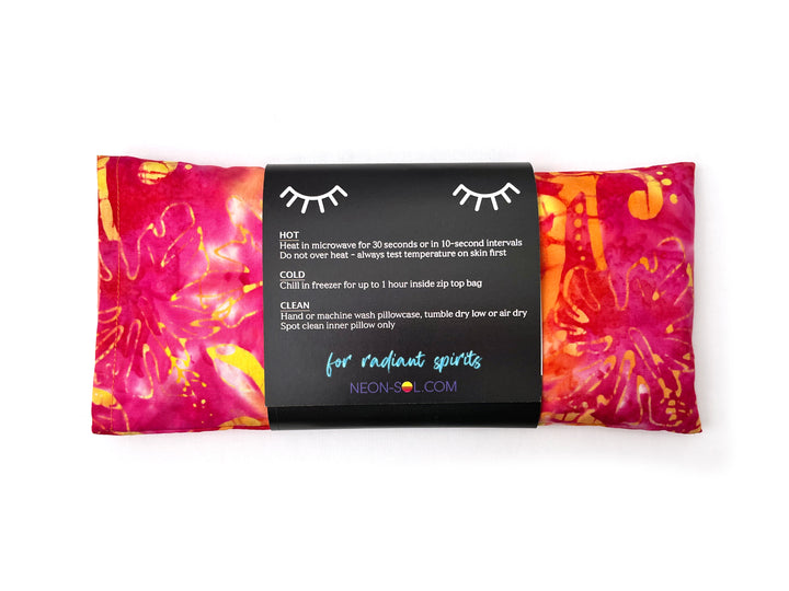 Lavender Eye Pillow | coral floral batik