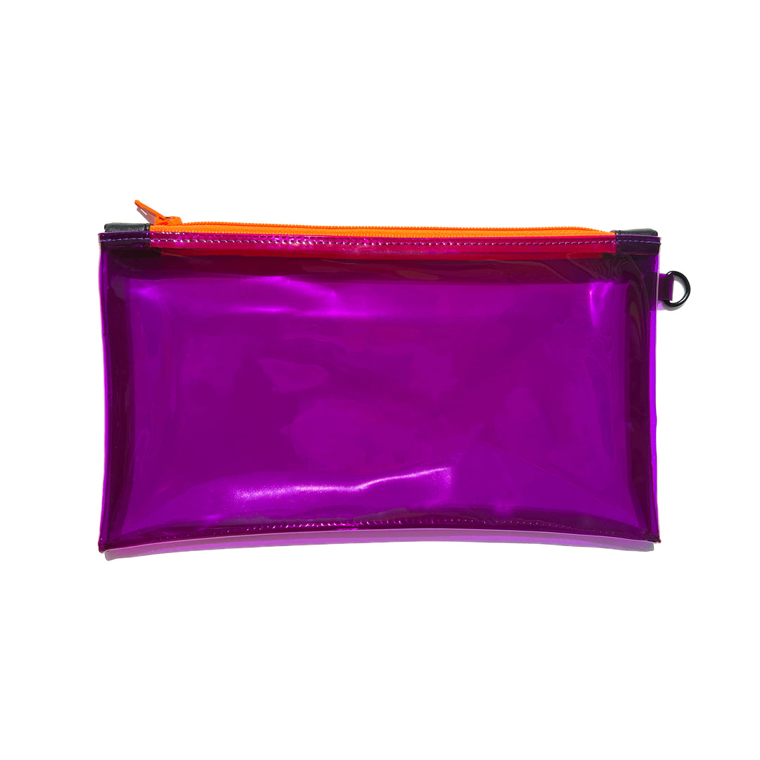 Transparent Vinyl Wristlet Pouch | ultraviolet purple