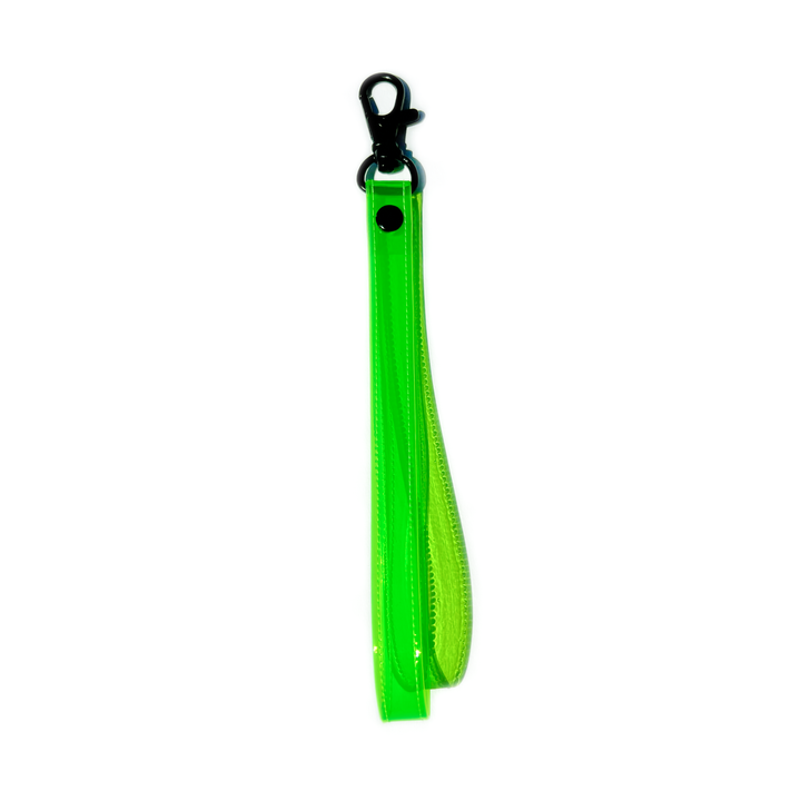 Transparent Vinyl Wristlet Pouch | neon green