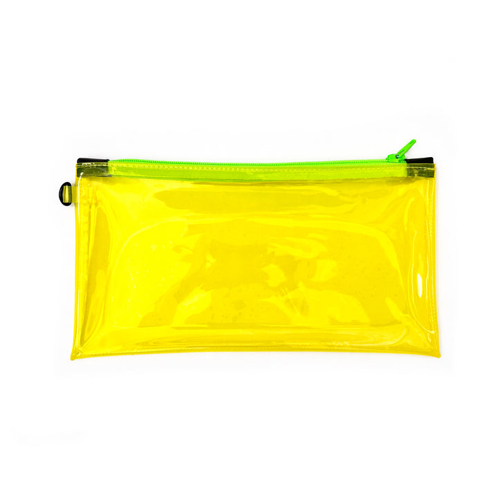 Transparent Vinyl Wristlet Pouch | neon yellow